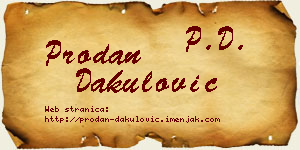 Prodan Dakulović vizit kartica